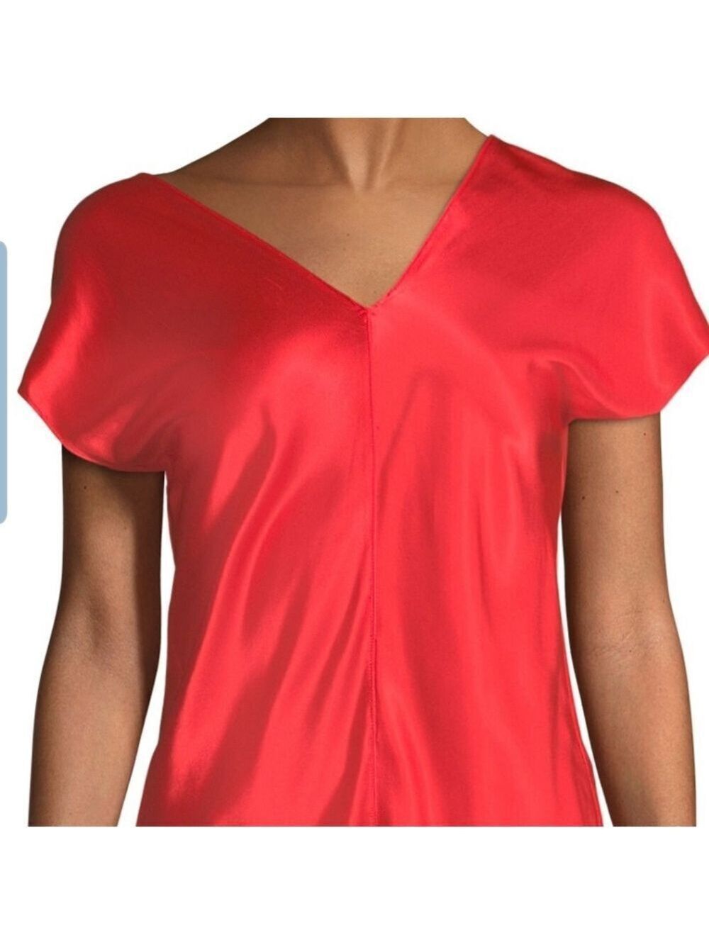 Helmut Lang Cap Sleeve Asymmetric Neck Top